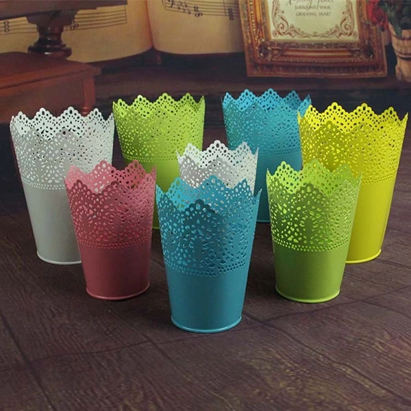 Flower Pot Planter Garden Flower Plant Pots Desk Storage Holder Organizer (Blue)