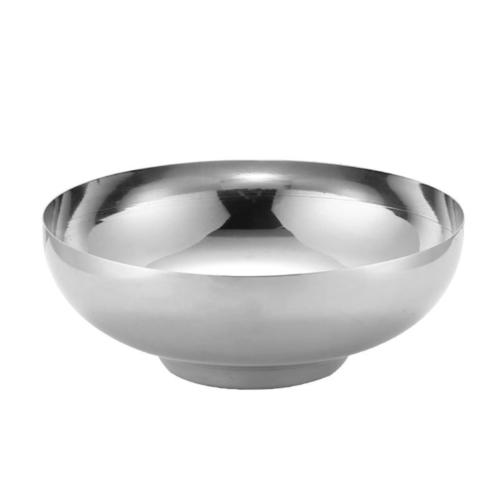 1pc Ramen Bowl Food Stainless Steel Bowls Instant Noodle Bowl Soup Bowl (Silver)