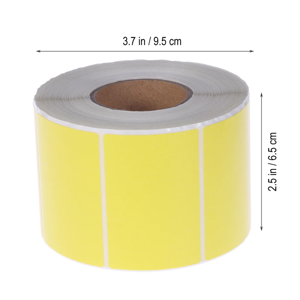 Colorful Labels Thermal Transfer Labels Printer Paper Self-Adhesive Blank Stickers for Office Kitchen Milk Tea Shop (Yellow)