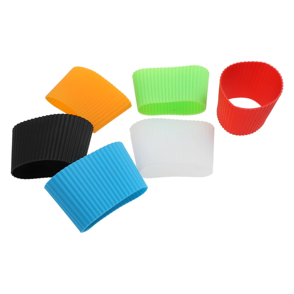 6Pcs Glass Cup Heat Insulation Silicone Cover Simple Silicone Sports Cup Cover