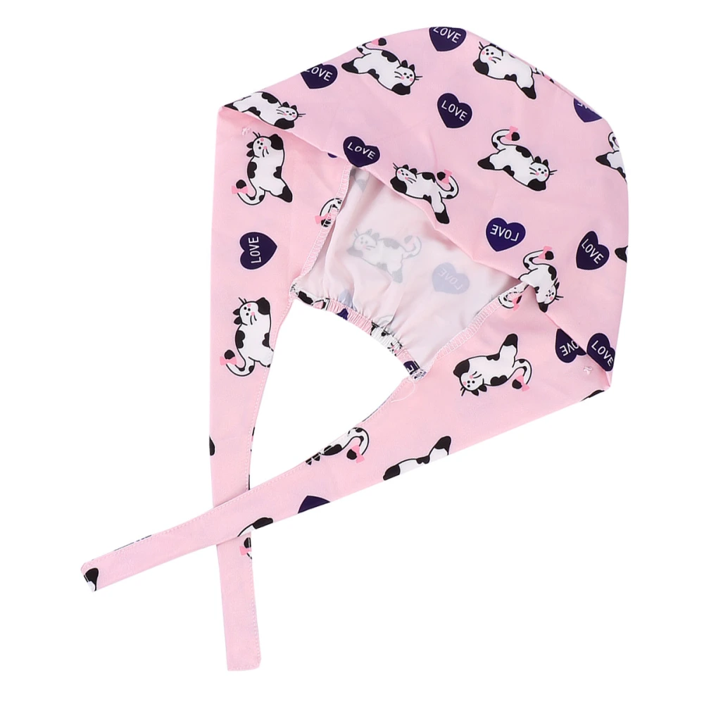 1 Pc Cat Pattern   Hat Strap Dust-proof Working Hat Protective Headwear Protection Accessory for Home Outdoor (Pink)