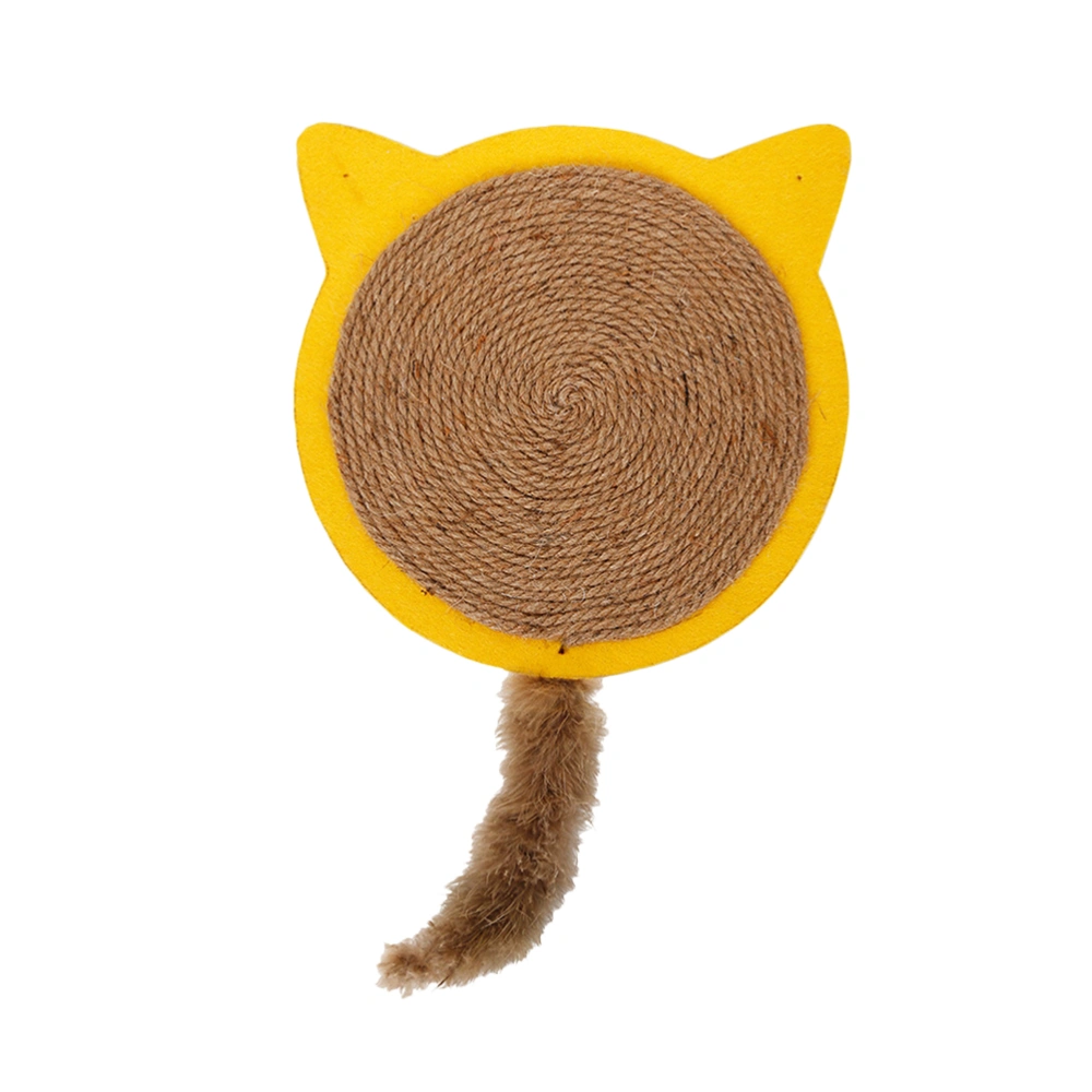 1pc Cat Sisal Mat Scratching Board Cat Claw Grind Board Cushion Cats Supplies for Friends (Yellow)