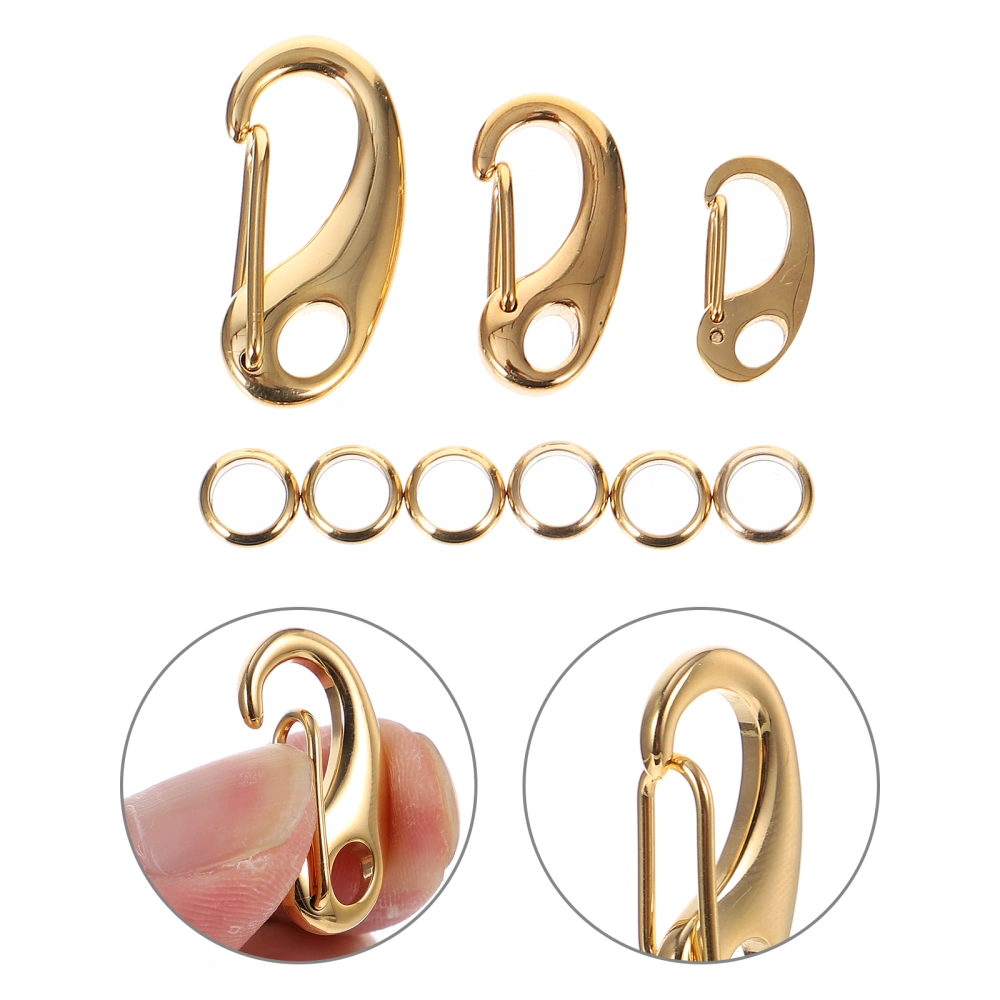 3Pcs Stainless Steel Pet Tag Quick Clip Split Load Hooks with 6Pcs Rings