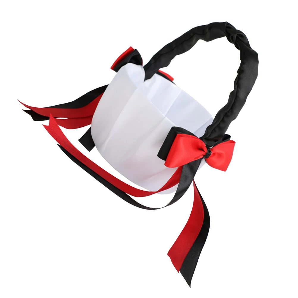 Black Ribbon Flower Basket Bowknot Basket Elegant Flower Girl Basket Portable Wedding Ceremony Supplies
