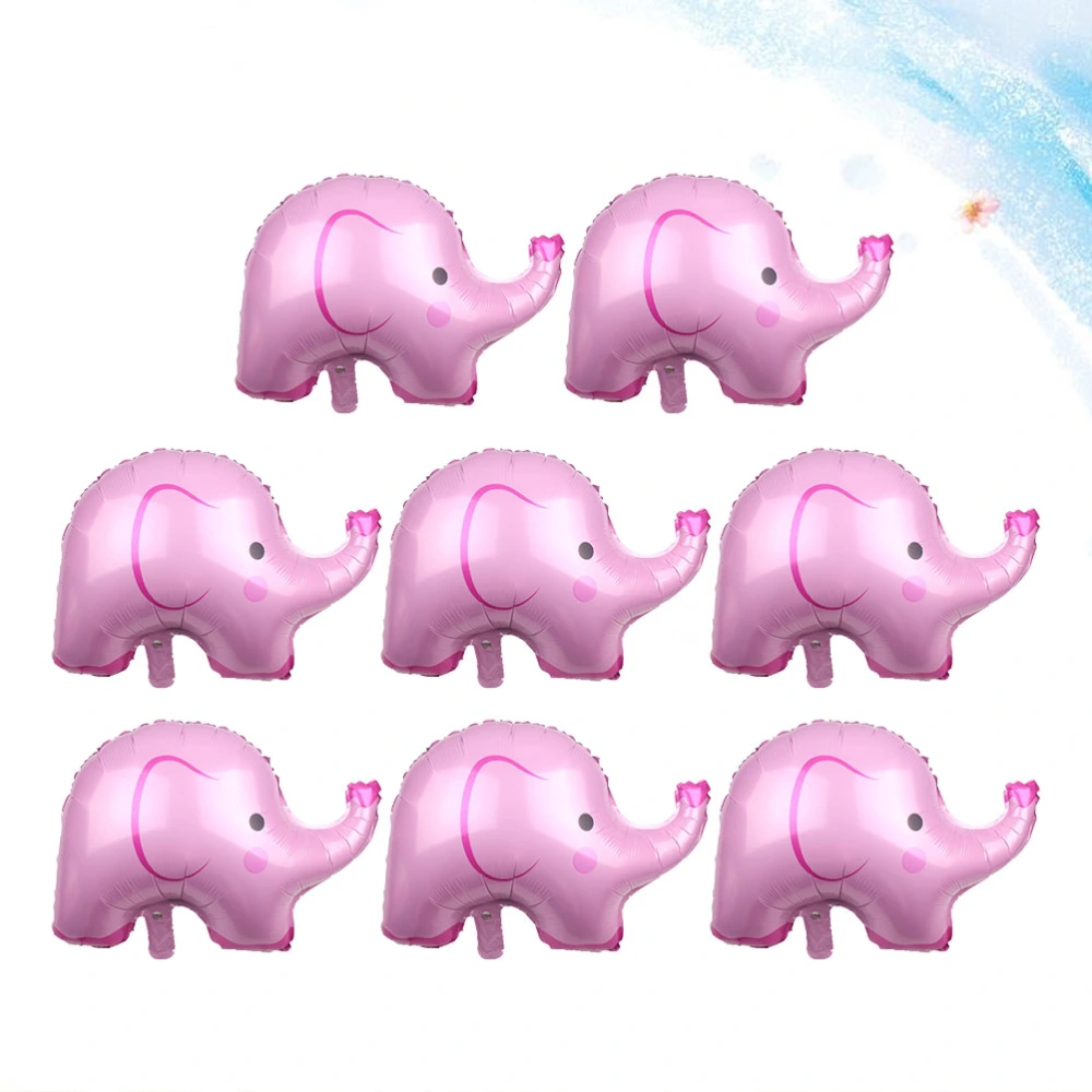 8 Pcs Lovely Elephant Shaped Aluminum Foil Balloons Cartoon Mylar Balloon Kids Toy for Birthday Party Decoration (Pink)