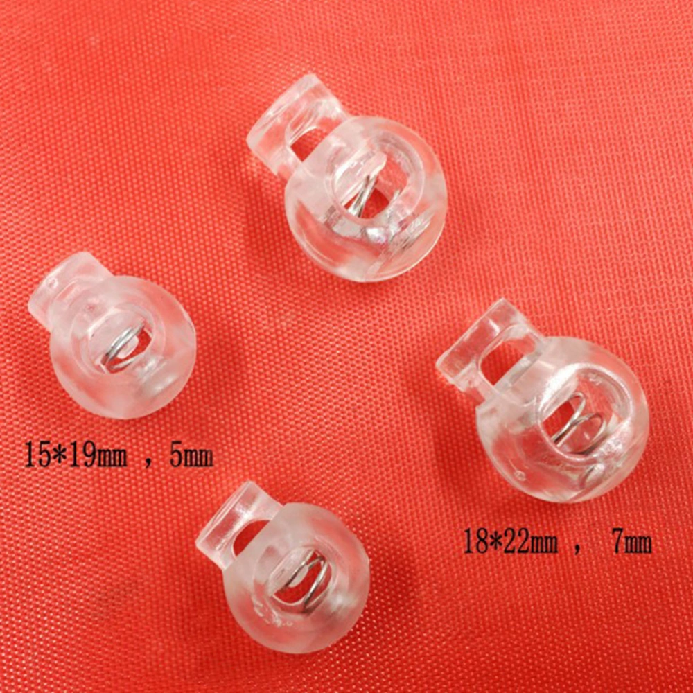 120PCS Transparent Plastic Rope Buckle Spring Buckle Clothing Use Button