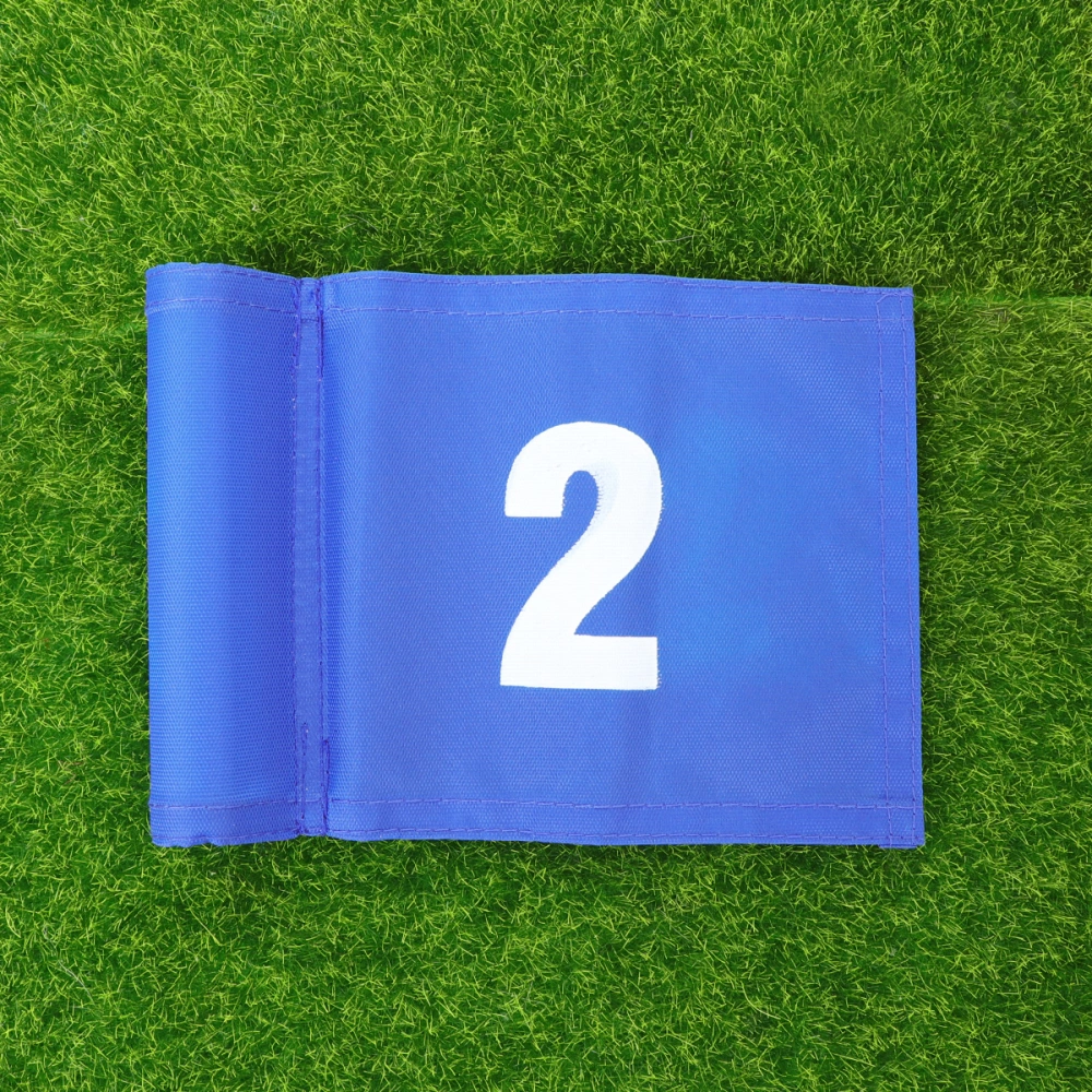 1PC Practice Green Flag Durable Flag Monochrome Marking Flag Portable Training Flag Blue Number 2 Style