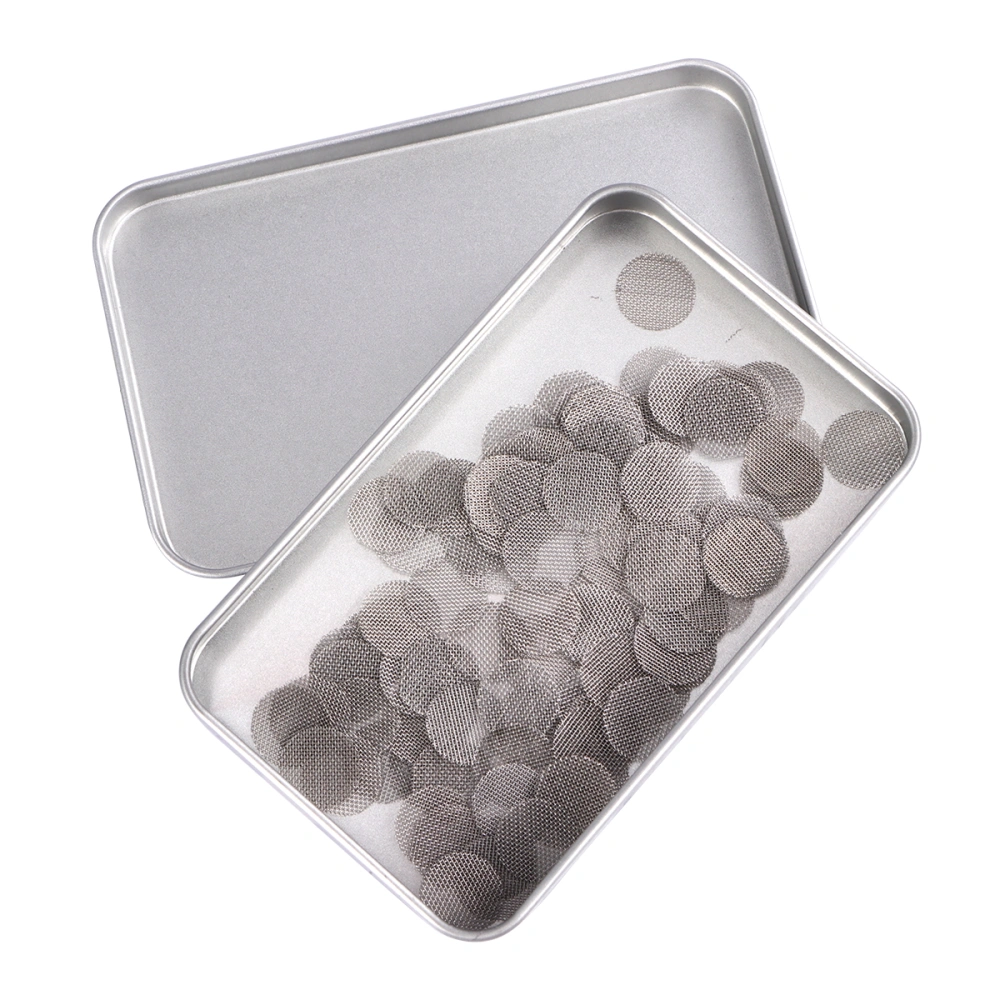 200 Pcs Metal Screens Smoking Pipe Screens Tobacco Pipe Bowl Screens Metal Premium Pipe Screen Filters with Storage Case (Silver)