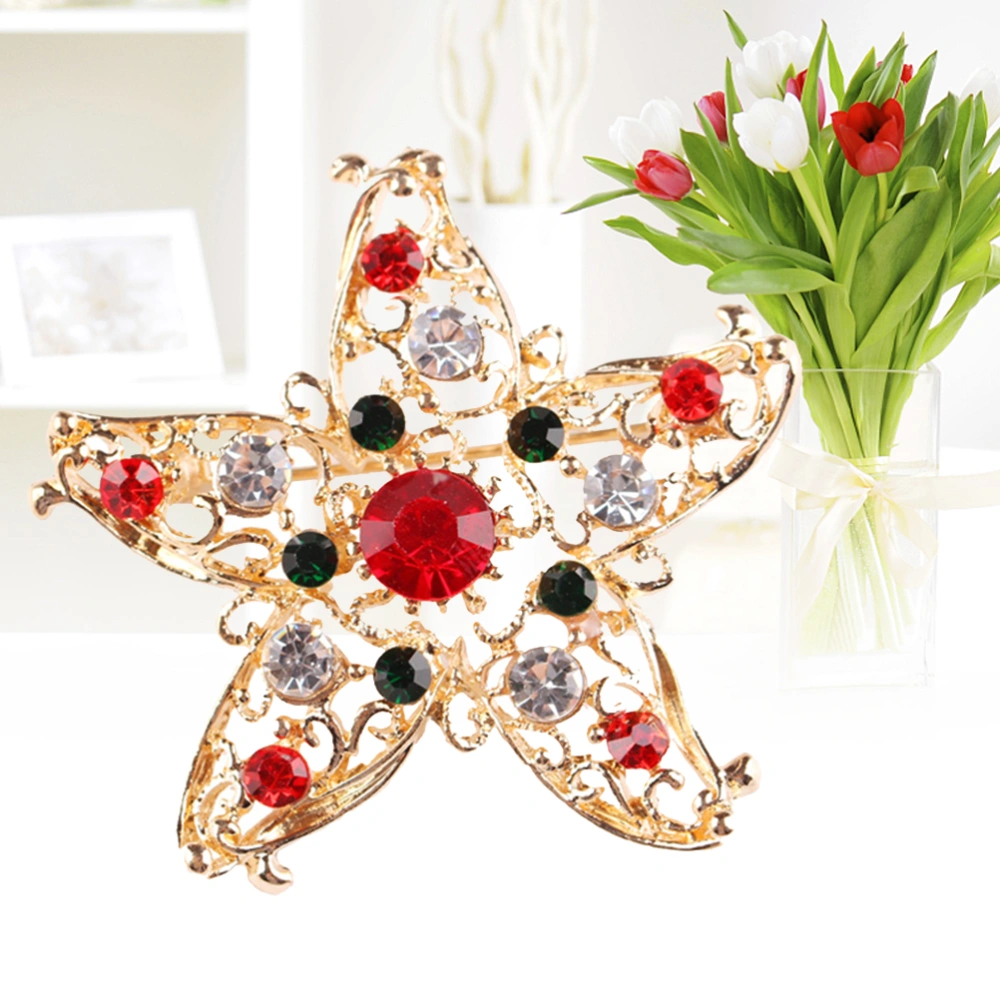 Gorgeous Star Brooch Crystal Rhinestone Brooch Pin Breastpin Charming Party Jewelry Clothing Accesories Gift