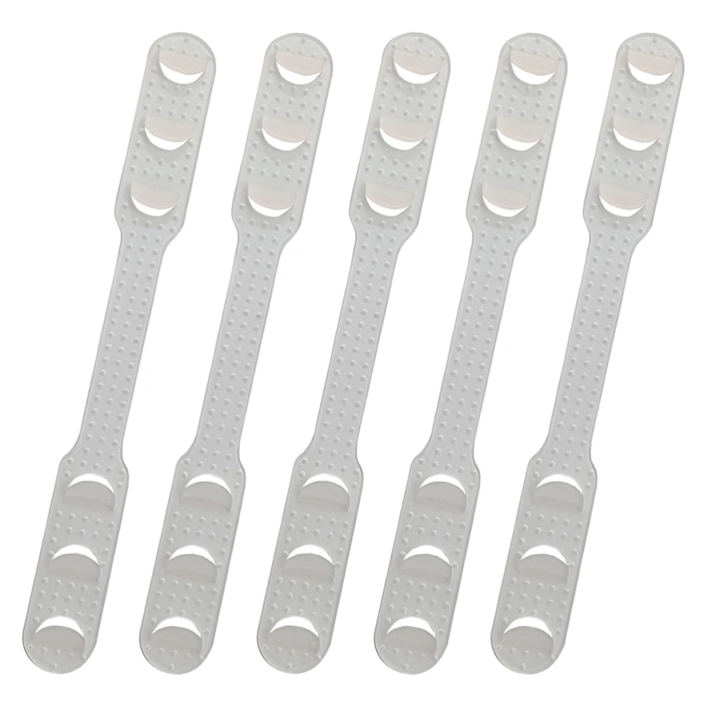 5 PCS Silicone Mask Band Extension Buckle Mask Ropes Buckle Practical Three Gear Mask Accessories for Ear-band Mask (Milky White)