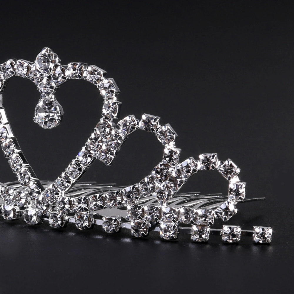 Mini Heart Rhinestone Tiara for Wedding Bride Prom Birthday Pegeant Prinecess Party