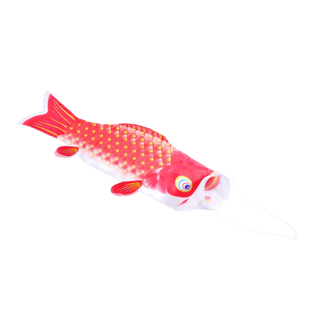 Creative Carp Shape Flags Japanese Style Dragon Boat Festival Carp Banner Decorative Flag for Home Party (Red, 1 Meter)