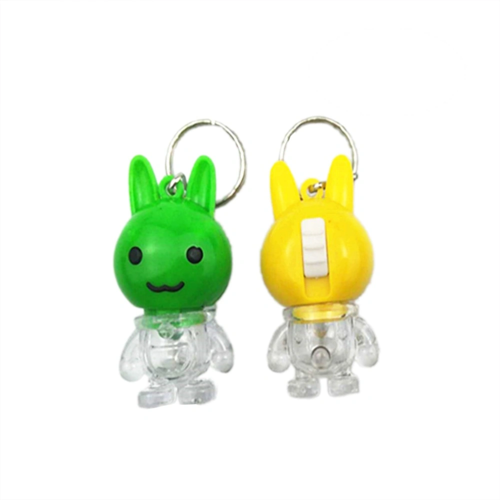 12pcs Various Patterns Lovely Cartoon LED Key Chain Flash Key Ring Flashlight Keychain Birthday Gift (Random Color)