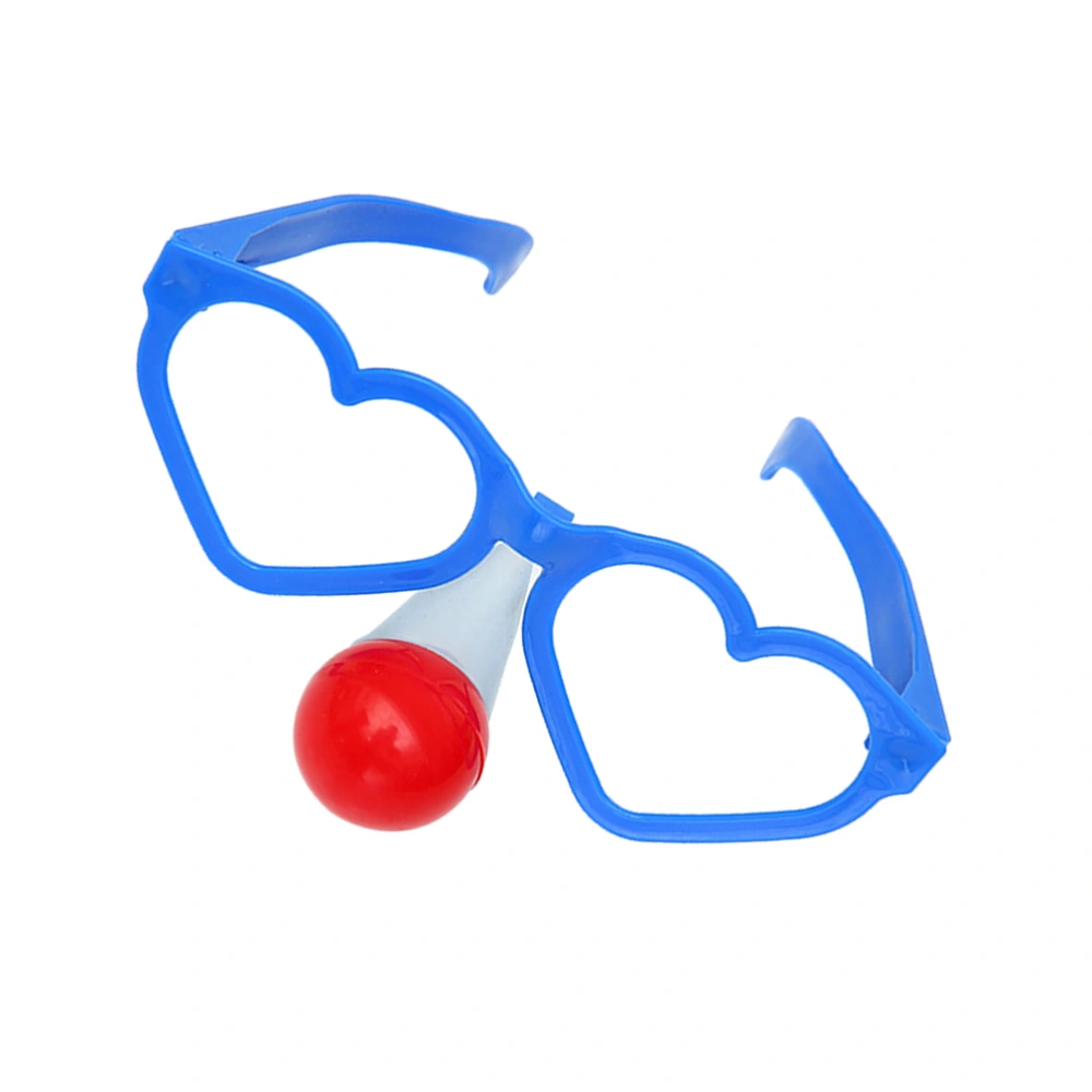 2pcs Flashing Funny Heart Shaped Clown Glasses for Adult Festive Halloween Dress up Party Supplies Decoration (Random Orange and Blue)