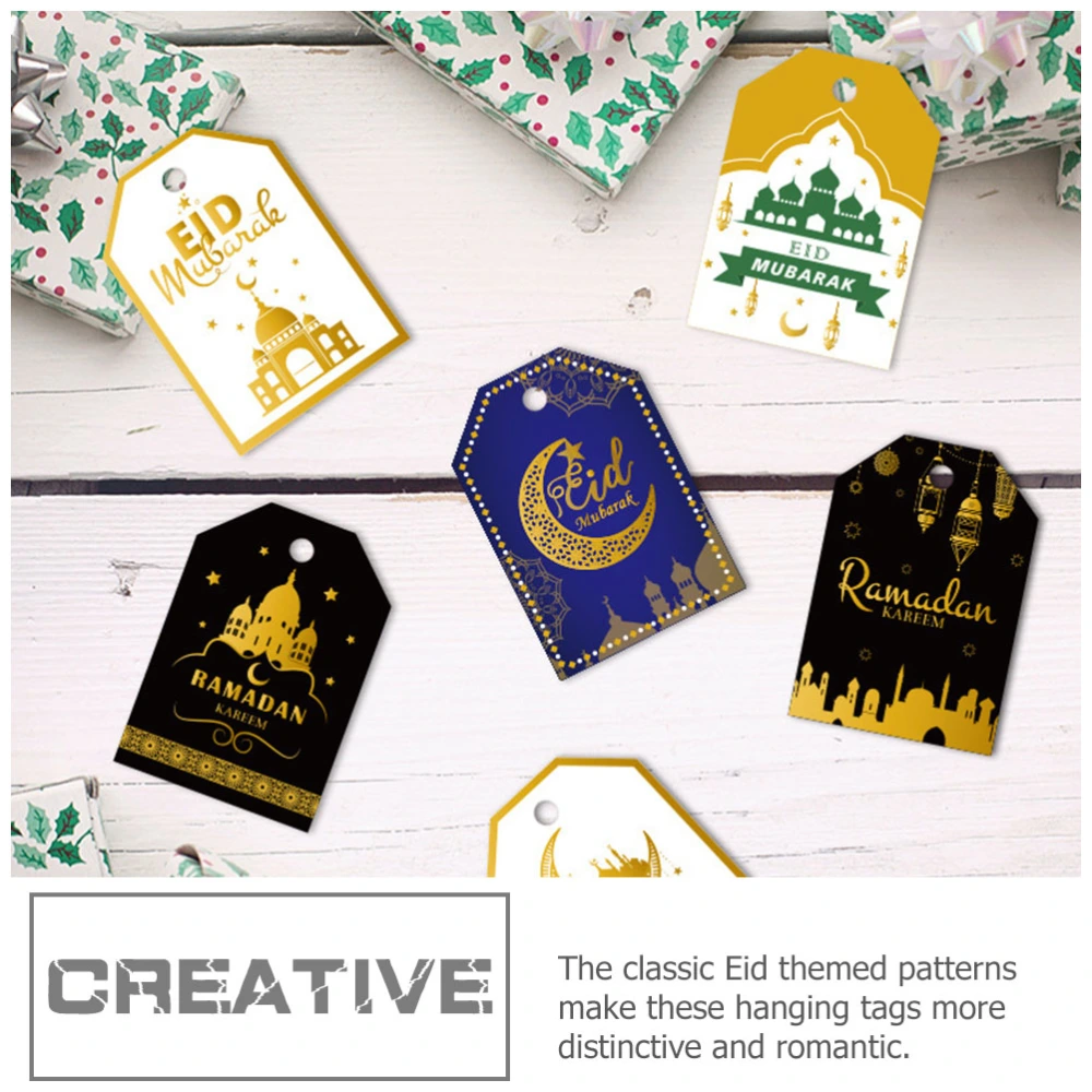 1set Eid Party Themed Printed Hanging Tags Paper Tags Cards Gift Label Tags