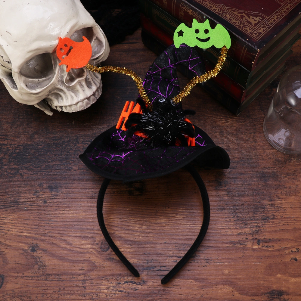 Halloween Witch Hat Headband Spider Bat Ghost Decor Hair Loop Hair Clasp Role Playing Props Party Supplies