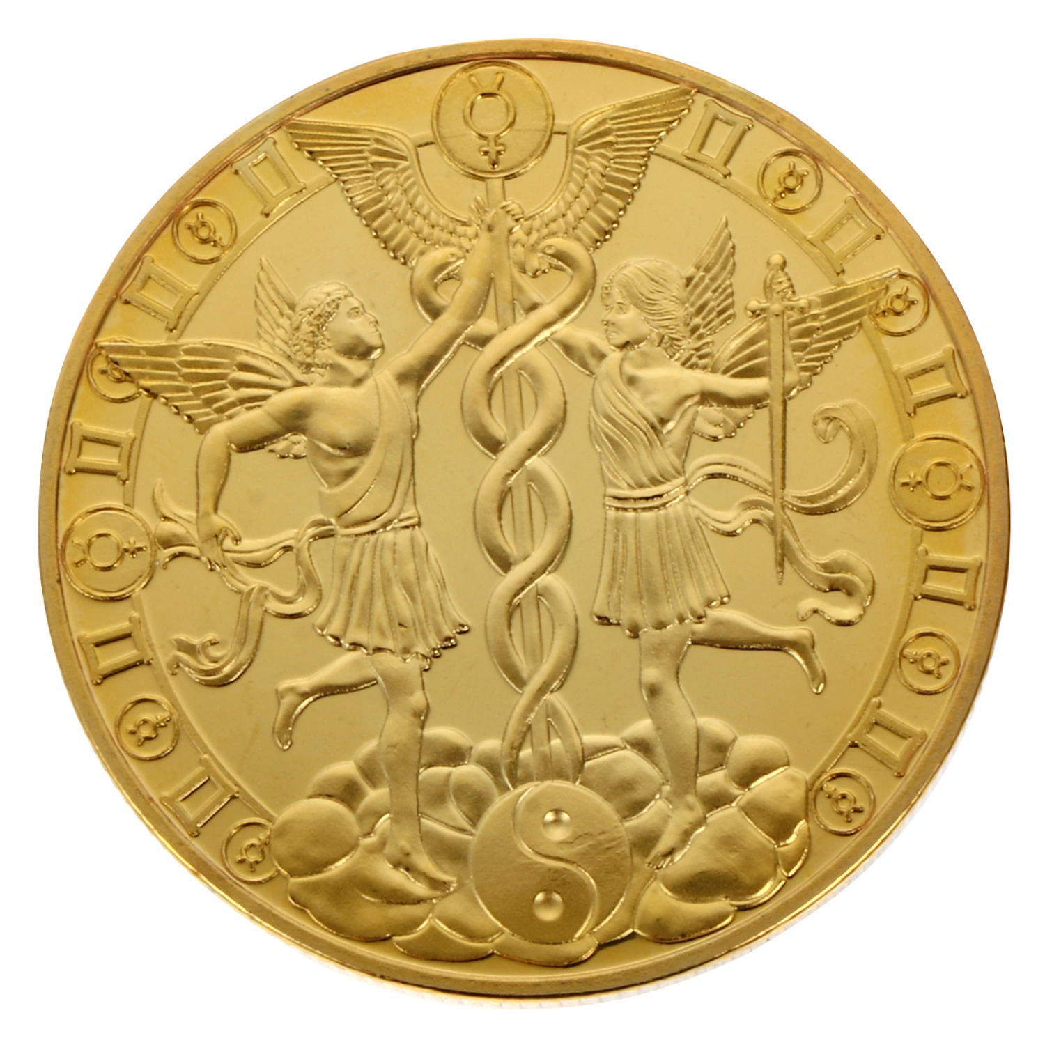 1Pc Constellation Commemorative Coin Gemini Collection Coin Iron Collection Coin