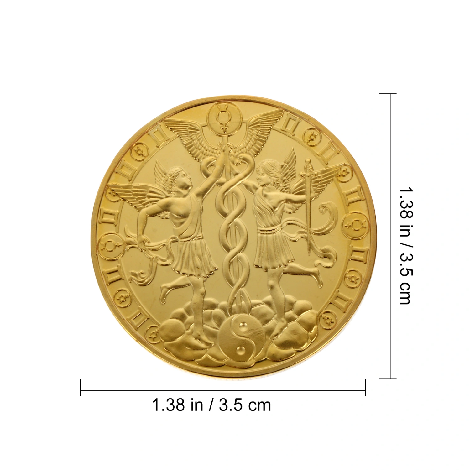 1Pc Constellation Commemorative Coin Gemini Collection Coin Iron Collection Coin