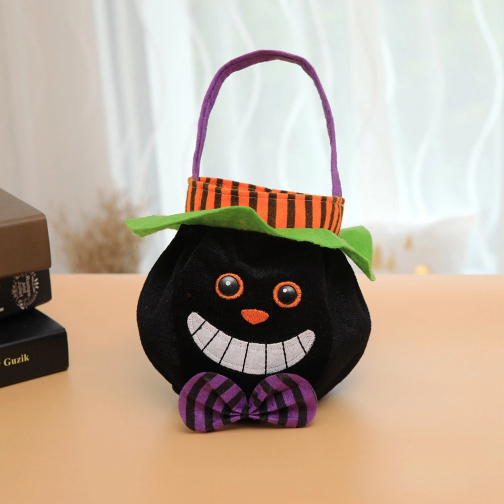 2pcs Portable Cloth Bag with Hat Candy Tote Halloween Bucket Gift Pouch Party Favors Type B