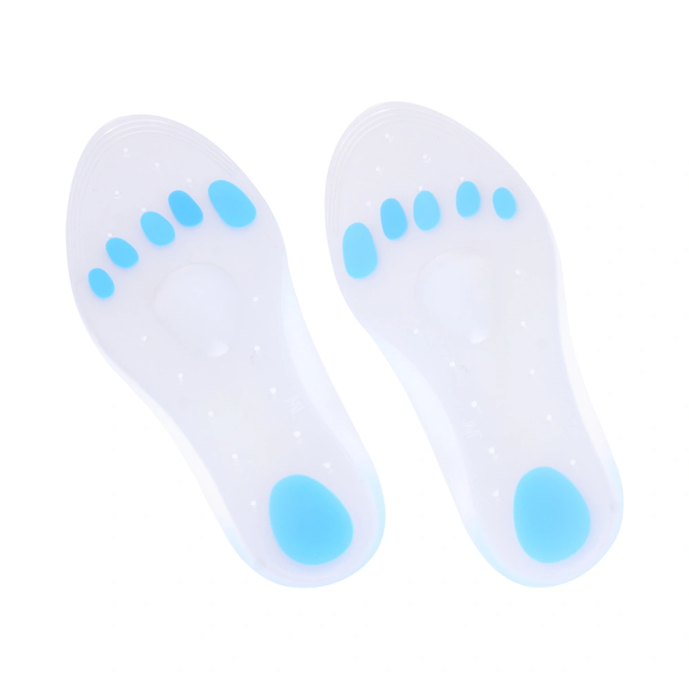 1 Pair Comfortable Insoles Shockproof Sports Shoe Cushions Silicone Shoe Pads Foot Care Massager Size 42-43