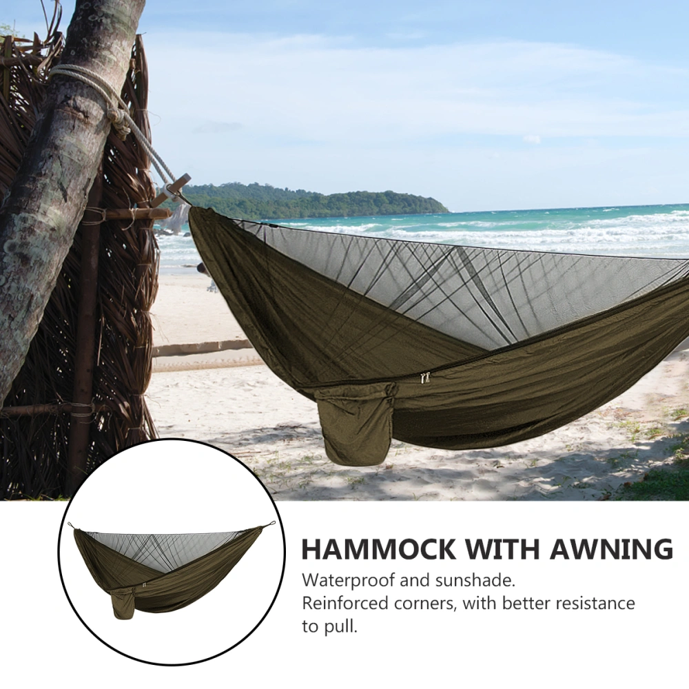 1 Set Outdoor Hanging Hammock Tent with Waterproof Canopy Awning Sunshade Set