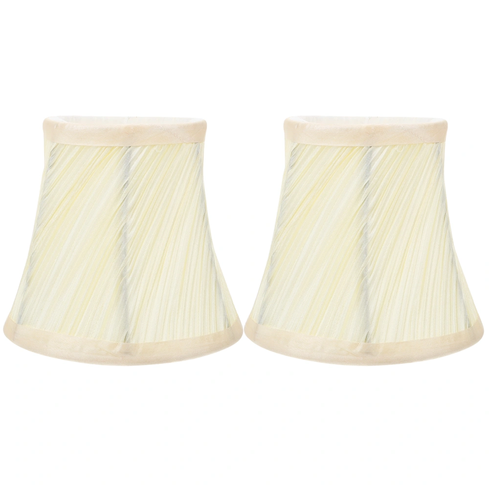 2pcs Cloth Lampshade Home Hotel Table Lampshade Chic Light Accessory (Yellow)