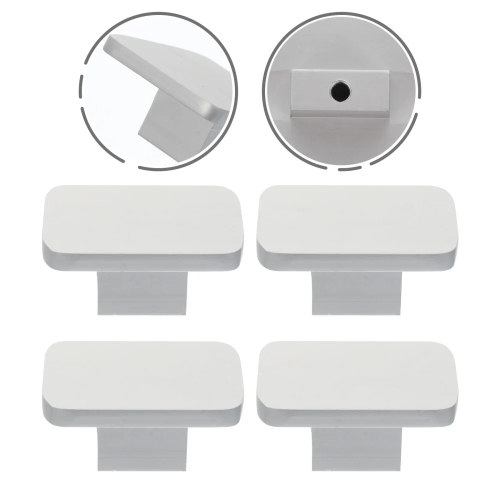 4pcs Cabinet Aluminum Knobs Simple Square Dresser Handles Drawer Pulls