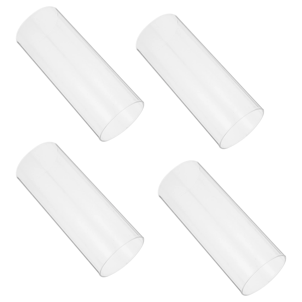 4pcs Transparent Glass Craft Candle Covers Cylinder Candle Cover Decors