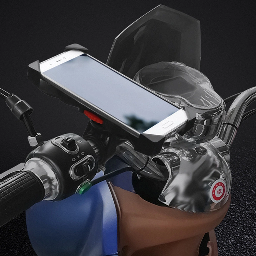 Adjustable Phone Holder Electric Motorcycle Mountain Bike Mobile Phone Bracket Stand (Black)