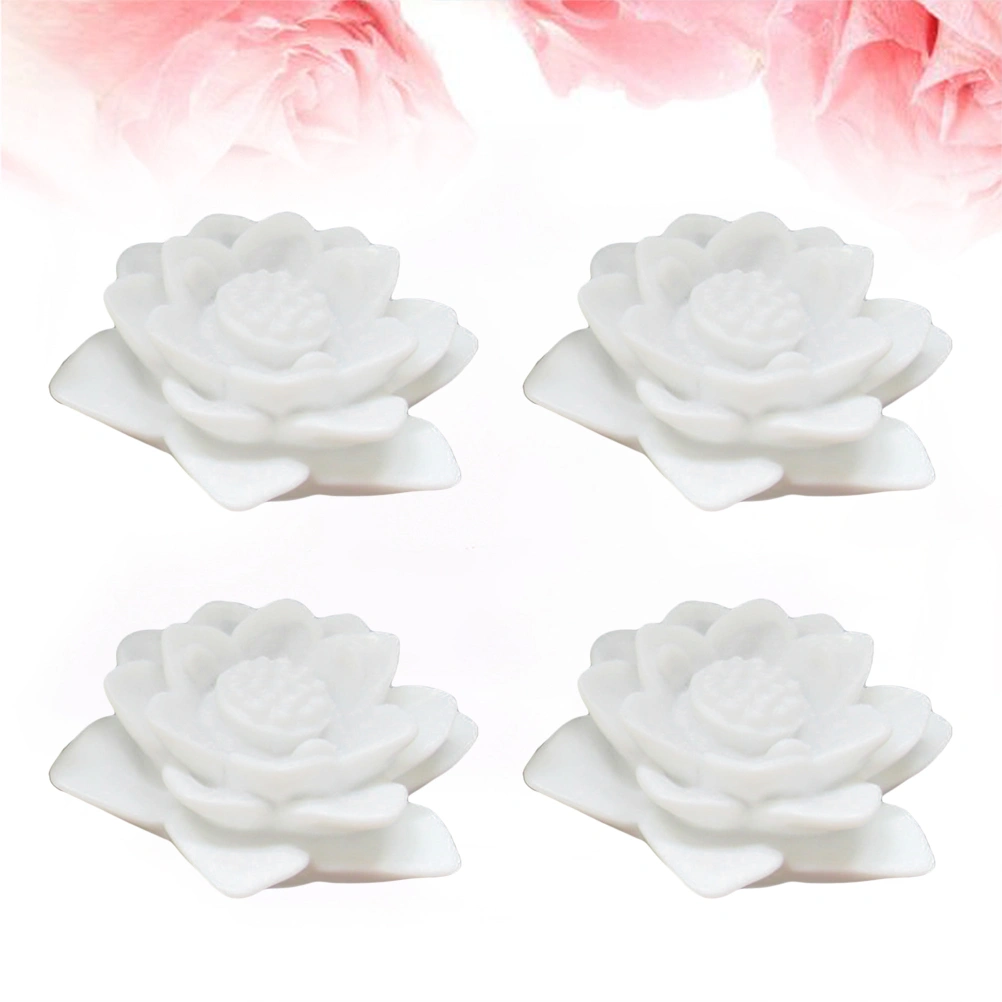 4pcs Changing LED Floating Lotus Flower Romantic Lamp Night Light for Wedding Party Bar Decoration(Colorful)