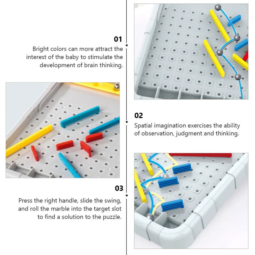 1Pc Interactive Toys Marble Maze Game Toy Pinball Labyrinth Plaything Light Gray