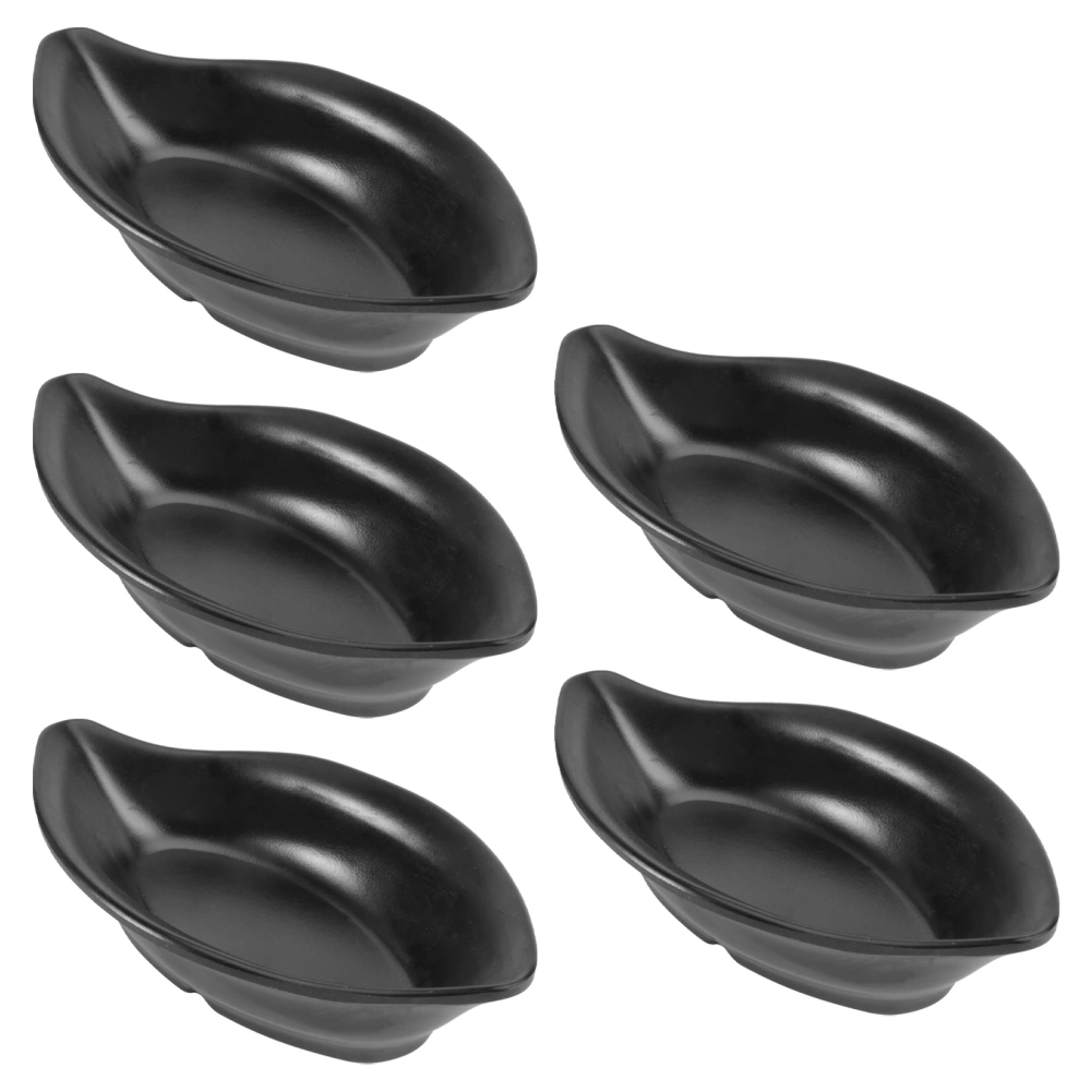 5PCS Melamine Sauce Dipping Bowls Black Sauce Dishes Dip Dish Imitative Ceramic Condiment Plate Flavored Vinegar Bowl Seasoning Dipping Plates