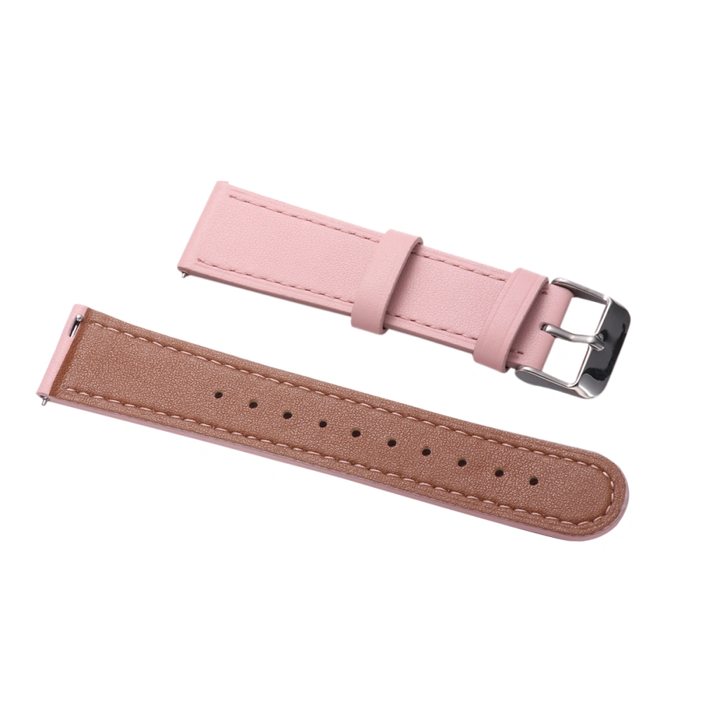 1pc Leather Watch Band Wacth Replacement Strap Compatible for Galaxy Watch Active (20mm Pink)