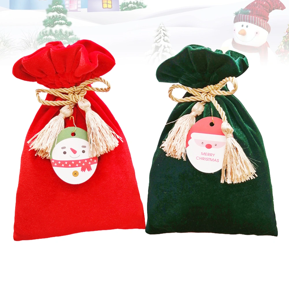 2pcs 24x16cm Christmas Bag Premium Portable Gift Packing Pouch Storage Bag for Wedding Christmas Birthday Party Gift Decoration