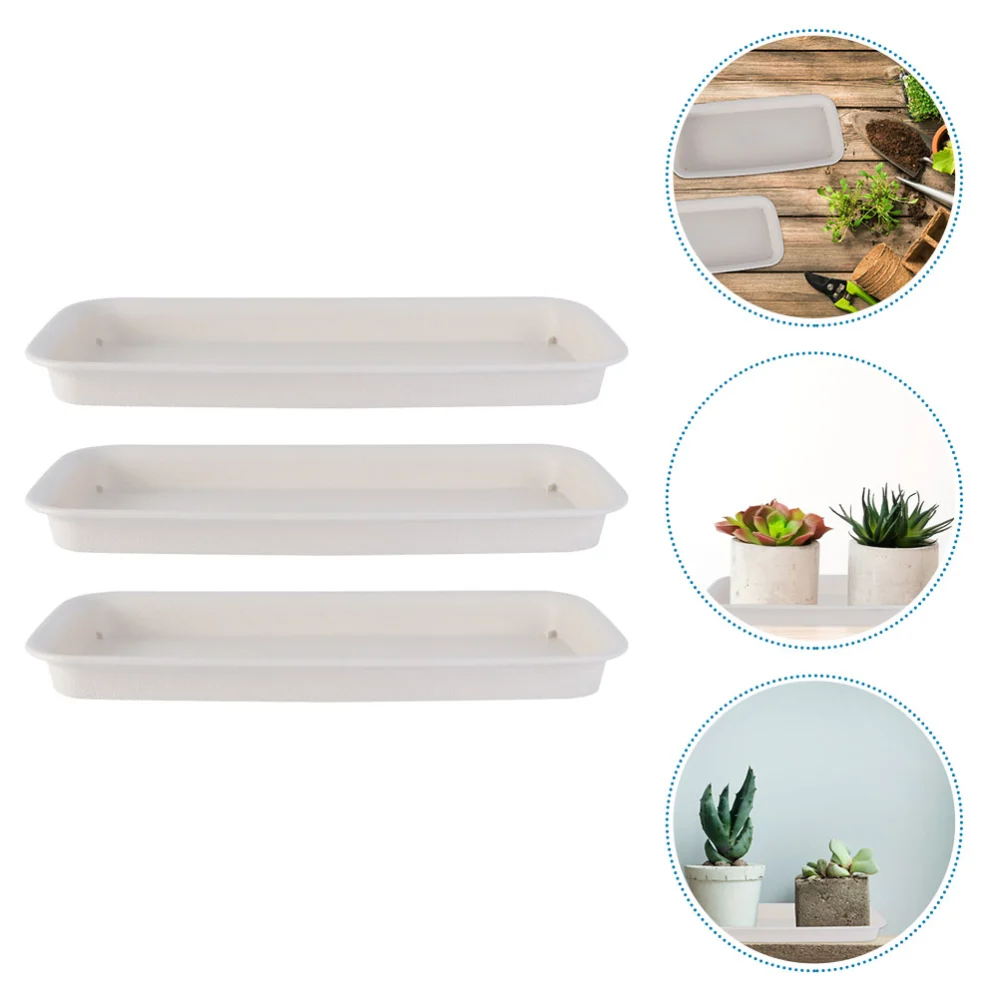 3pcs Plastic Flowerpot Trays Useful Gardening Flowerpot Base Multi-purpose Trays