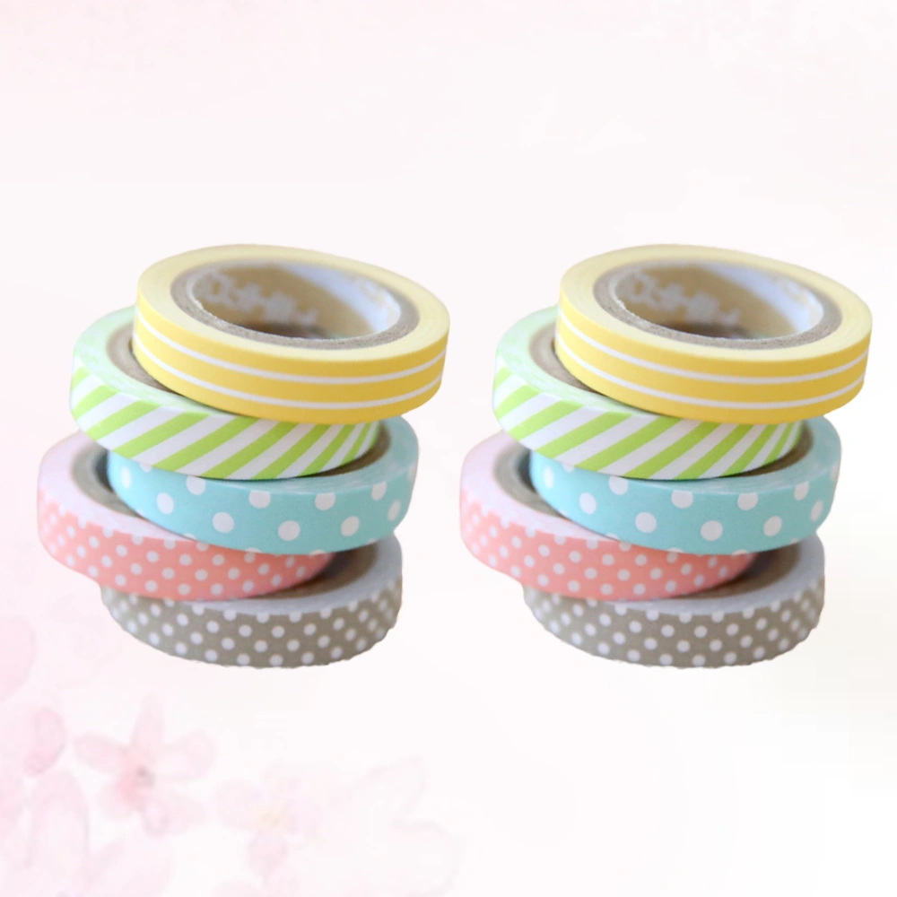 10PCS Lovely Washi Paper Tape DIY Decorative Tape Crafts Gift Packing Band Scrapbook Diary Ornament