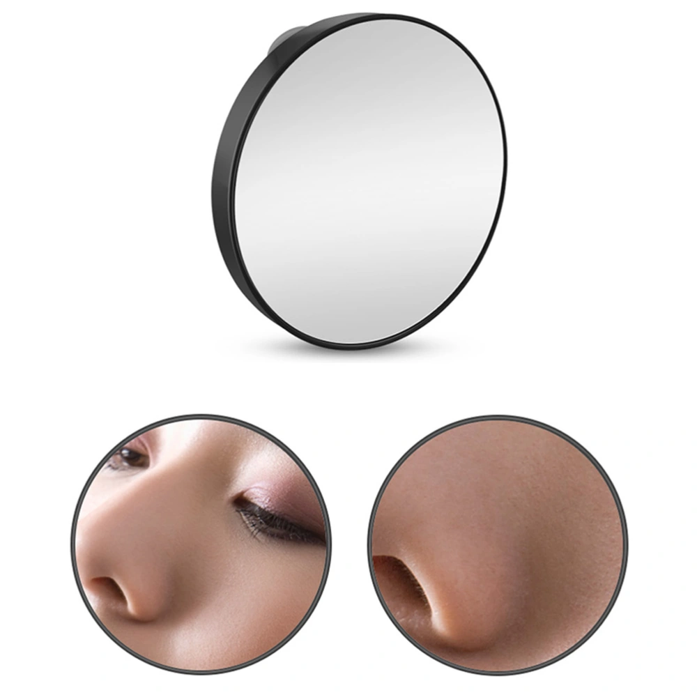 2PCS Round Magnifying Glass Mirror Portable Suction Cup Makeup Mirror Pocket Cosmetic Mirror Practical Bathroom Makeup Tool with Suction Cups for Women Use (Diameter 8.8CM 10 Times Style+15 Times Style Black)