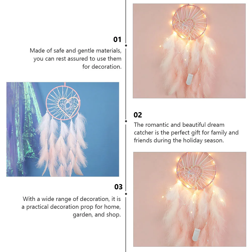 1pc Delicate Dream Catcher with Light Wall Hanging Decoration Home Pendant