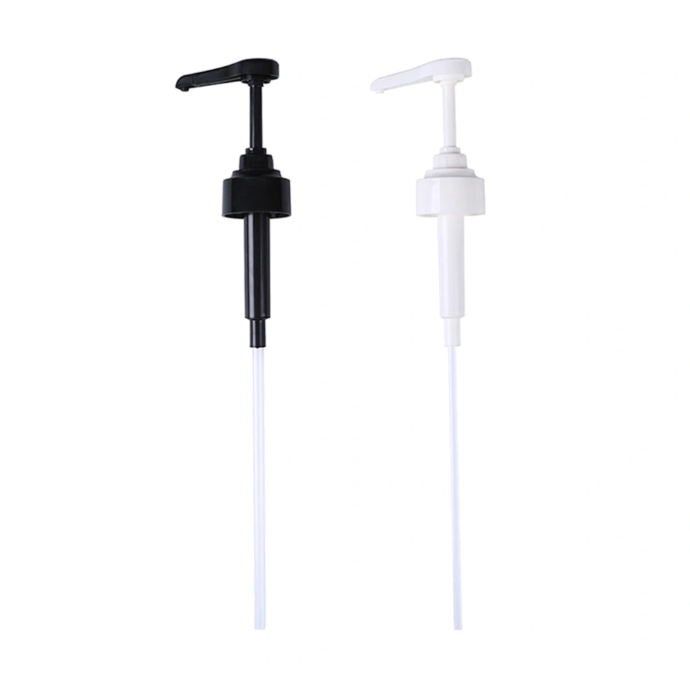 2pcs Oyster Sauce Bottle Nozzle Plastic Press Pump Heads Oil Sprayer Nozzle for Kitchen (White+Black)