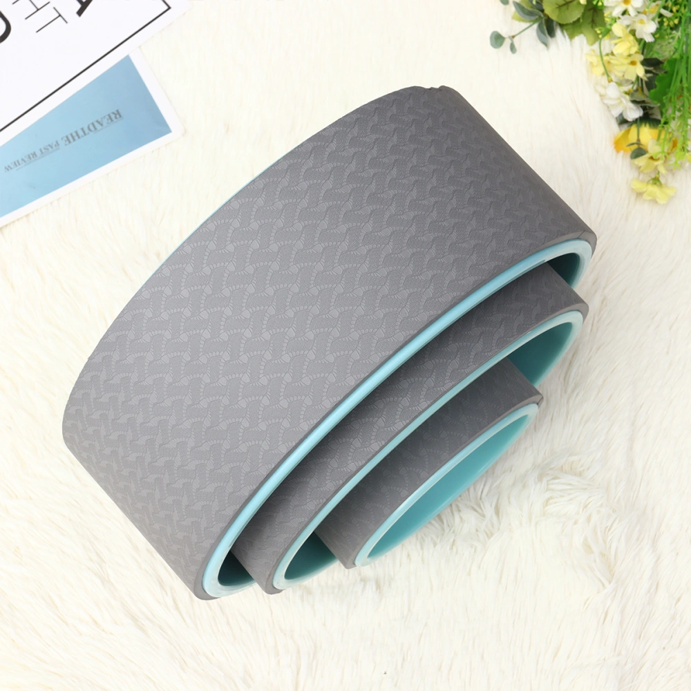 10.5 Inch Yoga Wheel Backbend Artifact Yoga Circle Anti-slid Fitness Roller Wheel Yoga Training Tool Waist Shape Pilates Ring (Grey Blue)