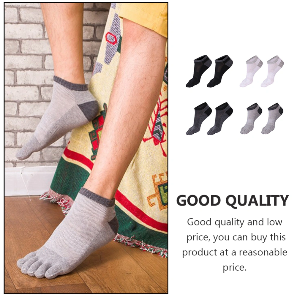 8Pcs Versatile Cotton Socks Split Toe Socks Men Exercise Socks (Assorted Color)