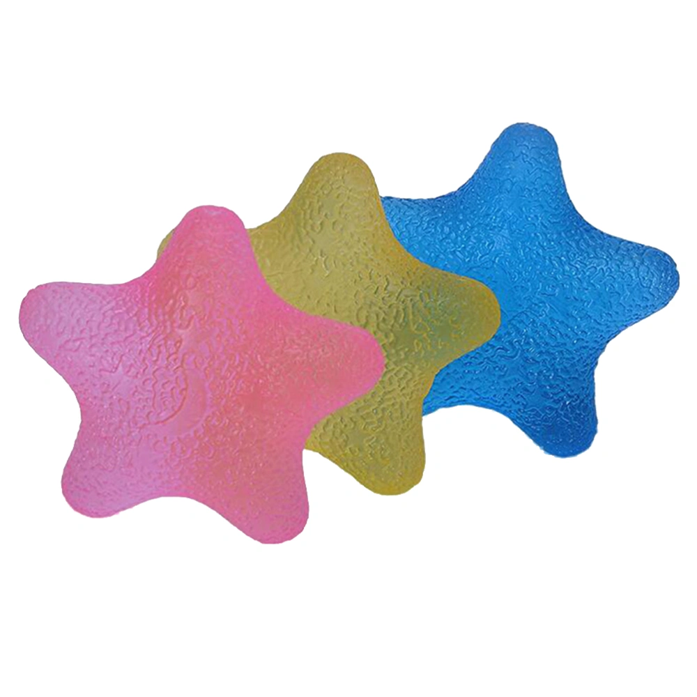 3pcs Star-shaped Silicone Balls Finger Exercise Strengthening Hand Therapy Squezze Resistance Egg Ball (Blue + Pink + Yellow)