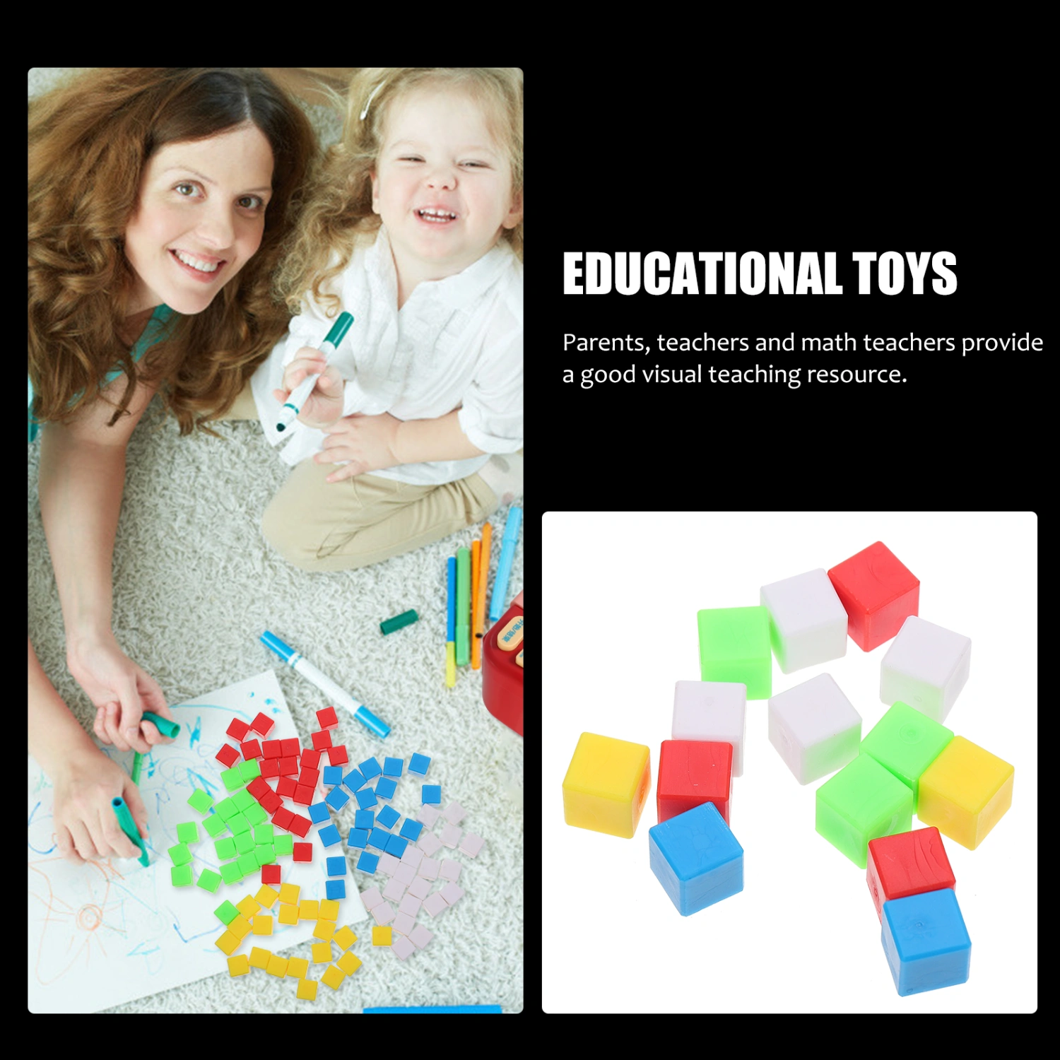 200 Pcs Innovative Cubes for Math Teaching Building Block Sensory Toys