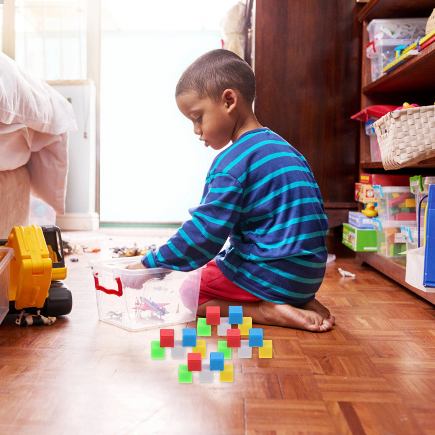 200 Pcs Innovative Cubes for Math Teaching Building Block Sensory Toys