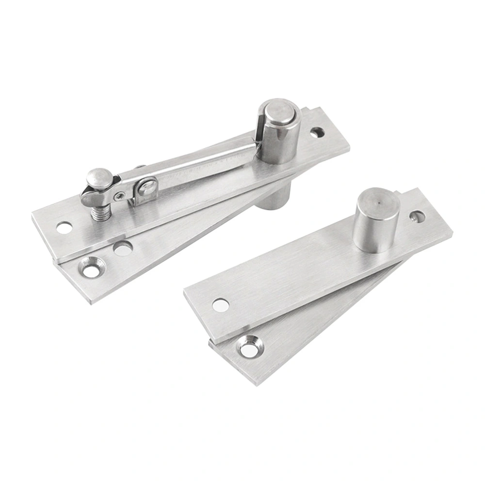 2Pc Solid Rotating Hinge 360 Degree Stainless Steel Door Pivot Up Down Shaft Furniture Hinges (Silver)