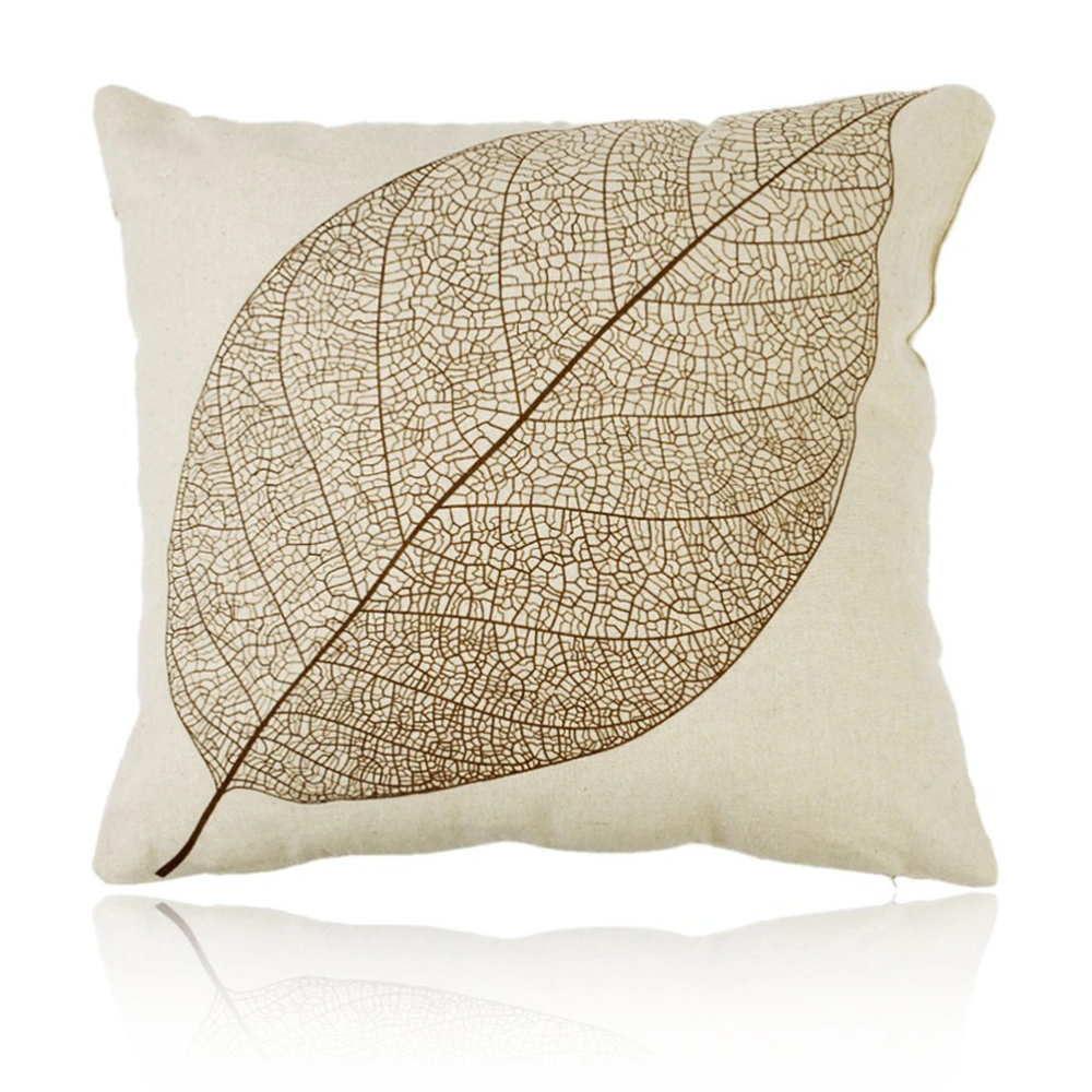 Leaf Decorative Cushion Cover Durable Cotton Linen Sofa Throw Pillow Case Shabby-chic Home Decors