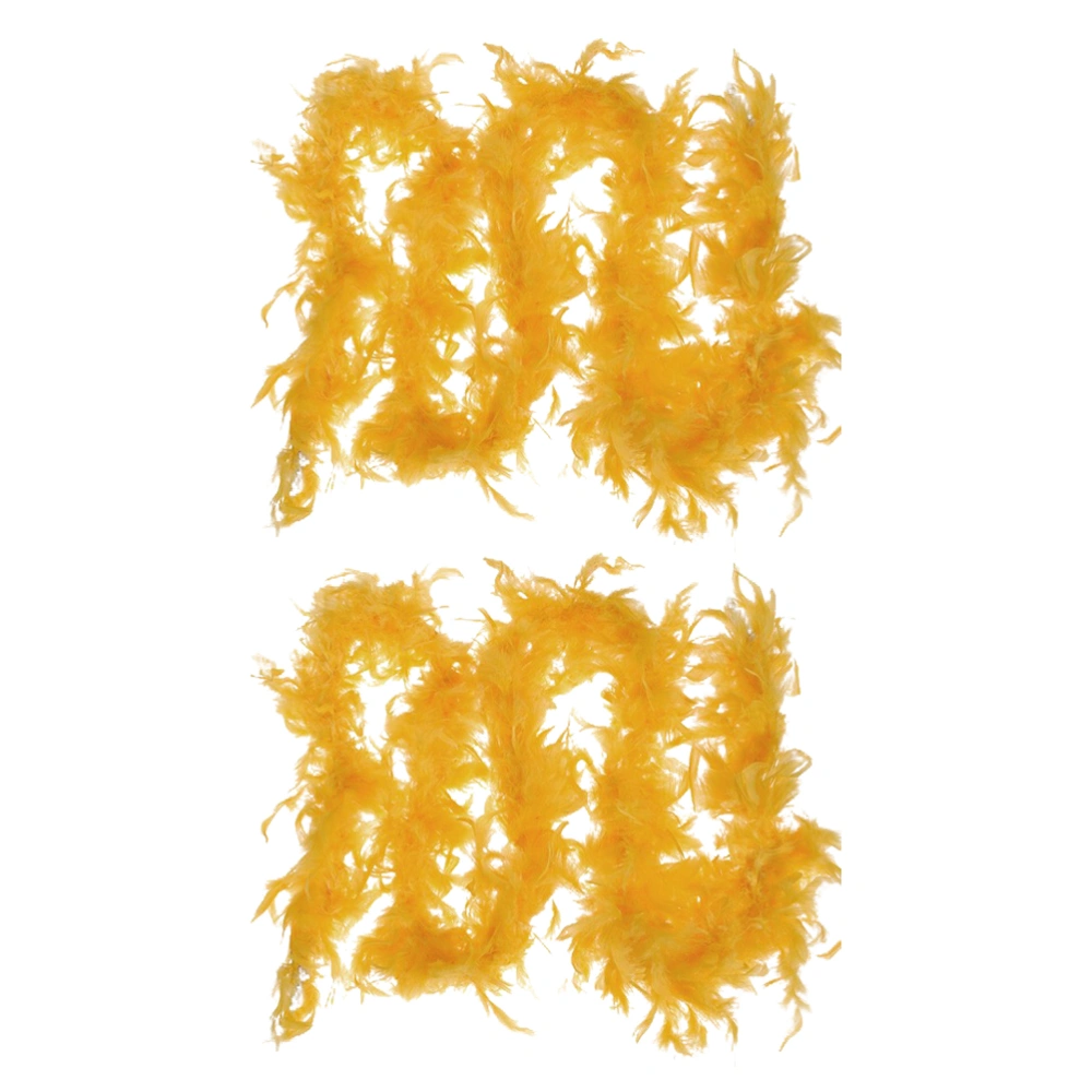 2pcs 1.8M Creative Turkey s Hanging Decorative  Boa for Carnival Parade Party Performs (Yellow)