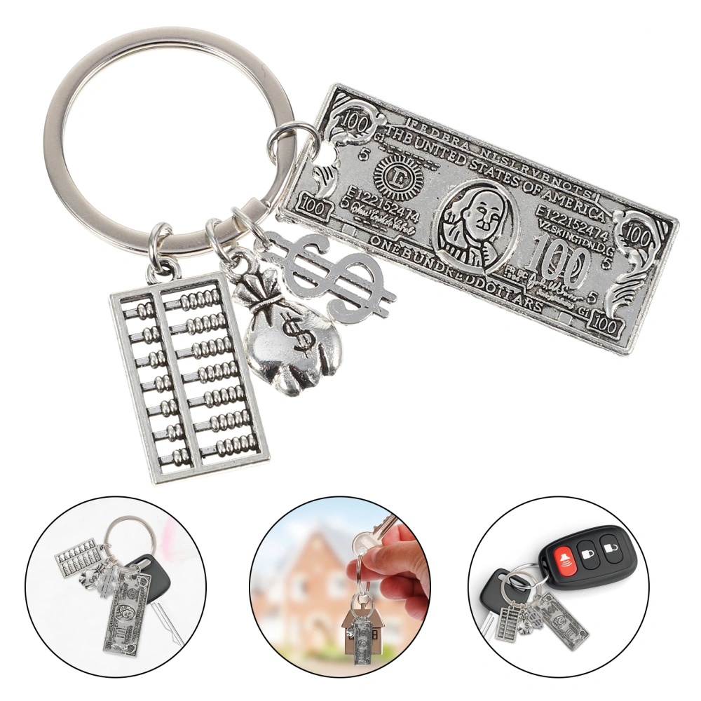 1pc Funny Dollar Key Chain Bag Keys Hanging Pendant Decorative Keychain