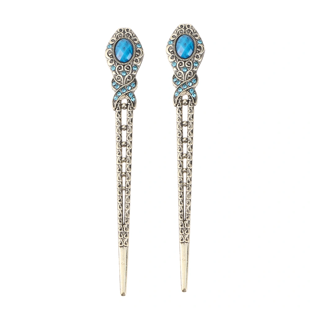 2PCS Retro Hair Clips Bronze Hairpins Rhinestone Hairpin Antique Hair Accessories for Women Girls