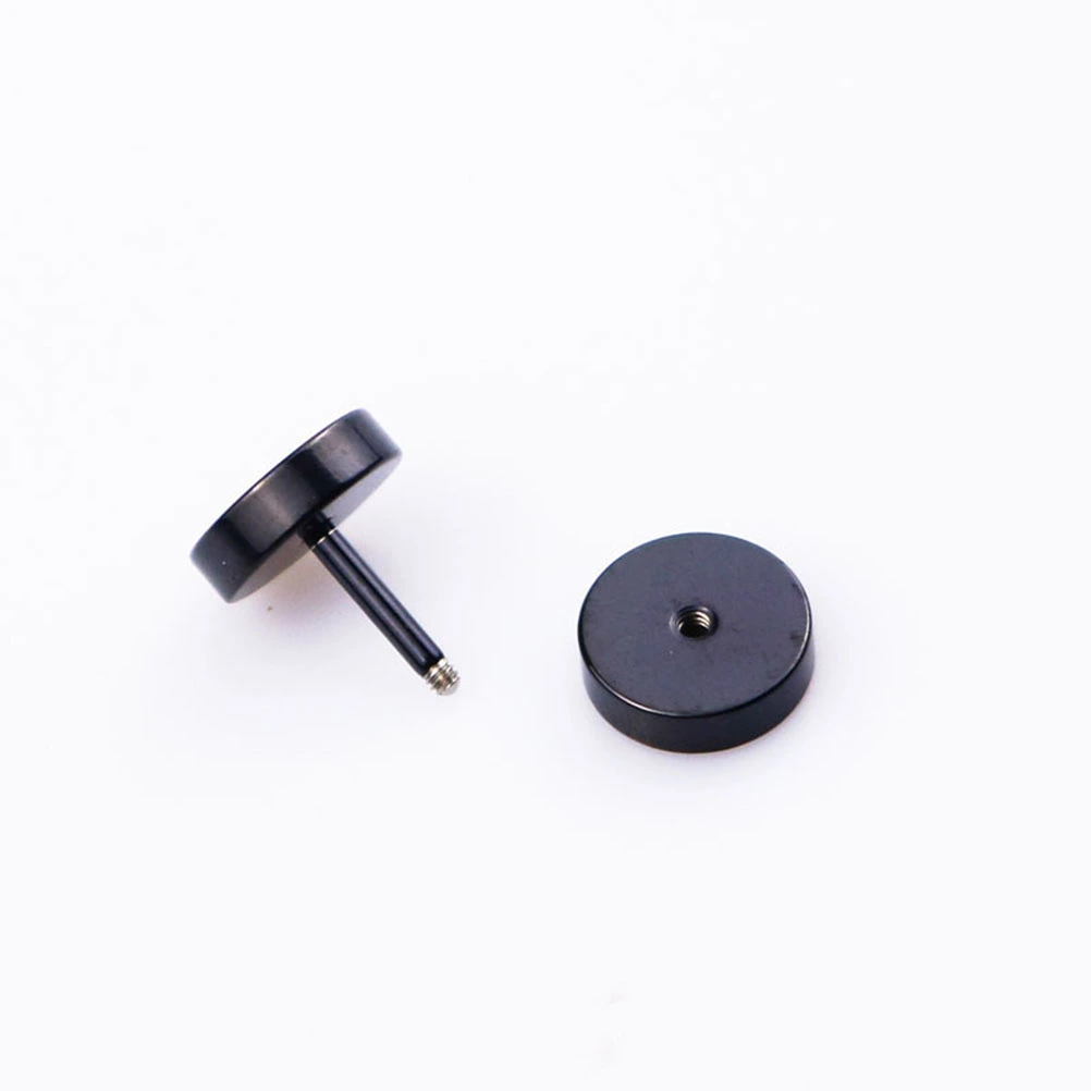 Pair Stainless Steel Round Ear Piercing Earrings Stud 10mm Ear Studs for Men Ear Jewelry Decoration